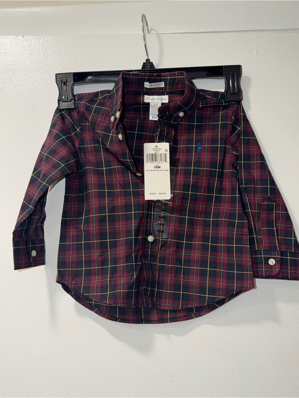 Polo by Ralph Lauren Boys' Burgundy & Green Plaid Button-Down Shirt
